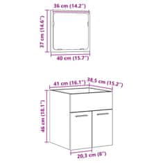 Vidaxl 2-dijelni set kupaonskog namještaja käsityöläinen tammi