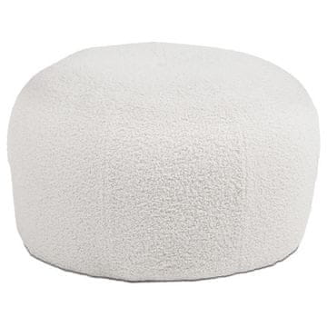 Autronic Tabure Stool, white Bouclé fabric. (AK-307 WT2)