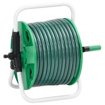 Vidaxl Samostojeći kolut za crijevo s 20 m zelenog PVC crijeva