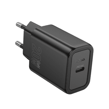 Hoco Punjač adapter N60 GaN PD 20W Type C za Samsung, iPhone - crn