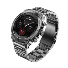 Garett Atom, pametni sat srebrni čelik (AMOLED, Bluetooth pozivi, 100+ sportskih načina)