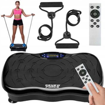 Dexxer LCD fitness platforma za vibracijski trening sa dodacima do 150 kg crna