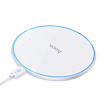 Hoco Bežična punilna postaja CW6 Pro 15W, bežični punjač za iPhone, Samsung bijeli