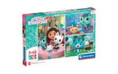 Clementoni Gabby's dollhouse - slagalica puzzle 3 x 48 komada