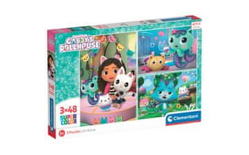 Clementoni Gabby's dollhouse - slagalica puzzle 3 x 48 komada