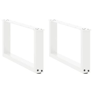 Vidaxl Noge za klub stolić U-oblik 2 kom Bijele 70 x (30-31) cm Čelik