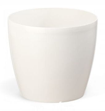 Lamela Krem plastična saksija za cvijeće 25x22 cm dekorativna glatka Magnolija