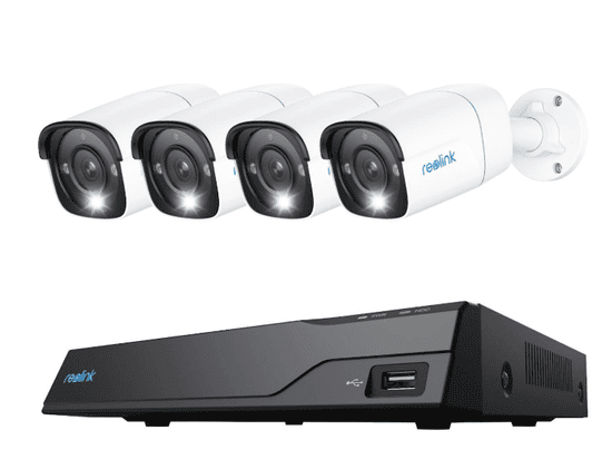 Reolink NVR snimač, 4K, 8-kanalni, 2TB HDD, 4x kamera (NVS8-8MB4)