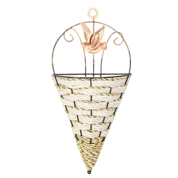 Netscroll Zidna košara za cvijeće u obliku vaze, ratan, idealna za dekoraciju od suhog cvijeća, za osvježenje zidova u svakom prostoru, BasketVase