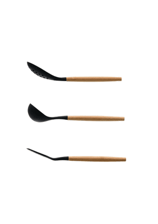  Simfer Estia 3 delni set kuhinjskih pripomočkov Bamboo, črn