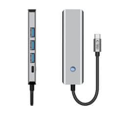 Tech-protect HB01 HUB adapter USB-C - 3x USB 3.0 / HDMI 4K / USB-C 100W, siva