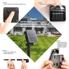 Netscroll Solarna LED svjetlosna dekoracija u obliku pčela, 30 toplo bijelih lampica, vodootporne vrtne lampice 6,5 m, IP65, za terasu, balkon i blagdane, BeeLights
