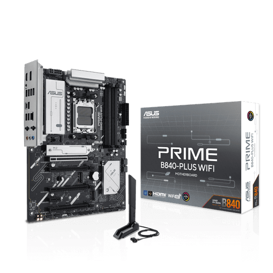 ASUS Matična ploča Prime B840-Plus, AMD B840, 4xDDR5, 3xM.2, 4xSATA, 2.5Gb LAN, WiFi (90MB1IZ0-M0EAY0)