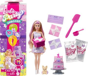 Mattel Barbie Party Unboxed lutka, plava