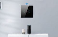 Avatto Smart Glass LED Wifi Touch Tuya 1-kanalni crni Alexa Google Assistant