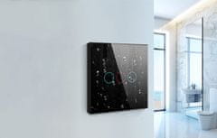 Avatto Smart Glass LED Wifi Touch Tuya 1-kanalni crni Alexa Google Assistant