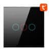 Avatto Smart Glass LED Wifi Touch Tuy 3-kanalni crni Alexa Google Assistant
