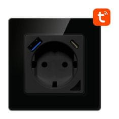 Avatto Smart Wifi Wall Outlet 16a 2xusb Tuya Black Alexa Google Assistant