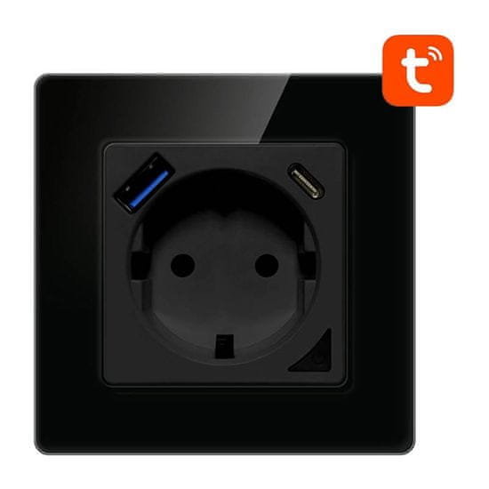 Avatto Smart Wifi Wall Outlet 16a 2xusb Tuya Black Alexa Google Assistant