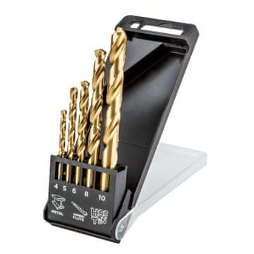HSS-TiN svrdla za metal, 4,0 - 10 mm, set od 5