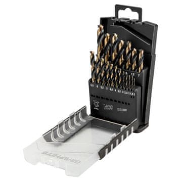 HSS-CNC svrdla za metal, 124°, "Pro-Tec", 1,0-10,0 mm, set od 19 komada