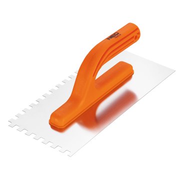 Nazubljena lopatica, 270 x 125 mm, zub 8 x 8 x 8 mm, plastična drška