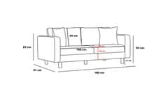 Atelier Del Sofa Dvosjed, Krem Crno, Berlin - Cream, Black