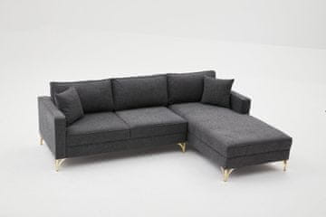 Atelier Del Sofa Kutna garnitura, Antracit Zlato, Berlin Right - Anthracite, Gold