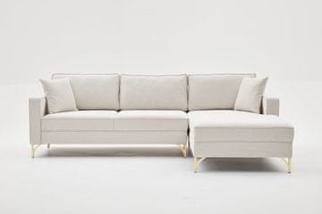 Atelier Del Sofa Kutna garnitura, Krem Zlato, Berlin Right - Cream, Gold