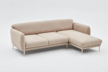 Atelier Del Sofa Kutna garnitura na razvlačenje, Bež Zlato, Simena Right - Beige