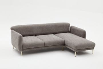 Atelier Del Sofa Kutna garnitura na razvlačenje, Sivo Zlato, Simena Right - Grey