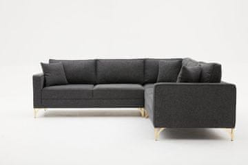 Atelier Del Sofa Kutna garnitura, Antracit Zlato, Berlin - Anthracite, Gold