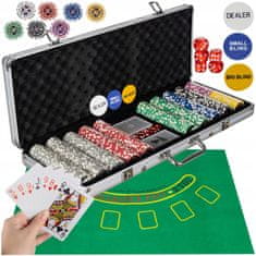 Kruzzel XXL Texas Holdem poker set od 500 žetona od aluminija. kofer