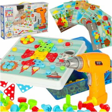 Ikonka Aga Dječja mozaik puzzle s odvijačem 261 kom