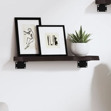 Vidaxl Polica tamnosmeđa 40x10x2 cm masivni hrastov finiš