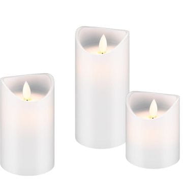 Goobay LED bijela stolna svijeća 7.5x10/12.5/15cm set 3