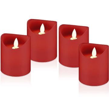 Goobay LED 7.5x10cm set 4 crvena stolna svijeća