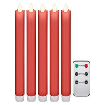 Goobay LED crvena konusna svijeća 2.1x24cm set 5