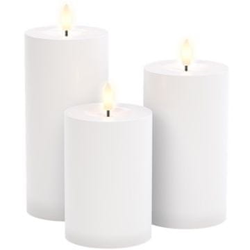 Goobay LED bijela vanjska baterijska svijeća 7,1x10/12,5/15 cm set 3