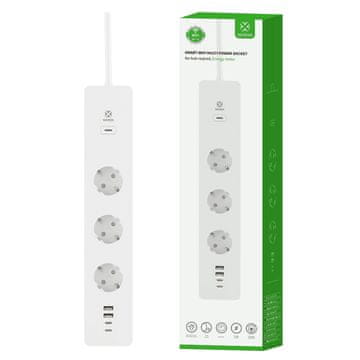 WOOX R6132 Smart WiFi pametni produžni kabel s 3x Schuko 2x USB2.0 2x USB-C utičnicama razdjelnik