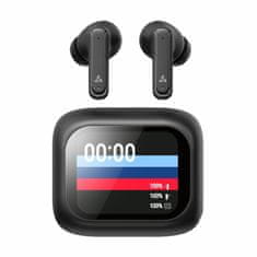 S-box Crne bluetooth slušalice s mikrofonom, ANC LCD zaslonom, EB-TWS08-B