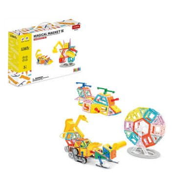 Magnetic Tiles Magnetni komplet za gradnju Inženjerski set 138 dijelova - Čarobni magnet II