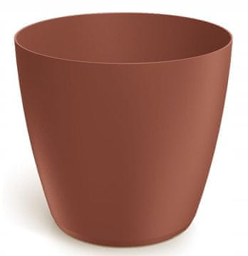 Prosperplast Ciglastocrvena mat plastična saksija za cvijeće 15,8x14,5 cm glatki poklopac Mate