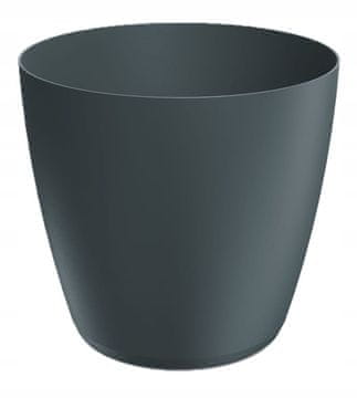Prosperplast Mat crna plastična saksija za cvijeće 11,9x10,9 cm, glatki poklopac, tamnozelena Mate