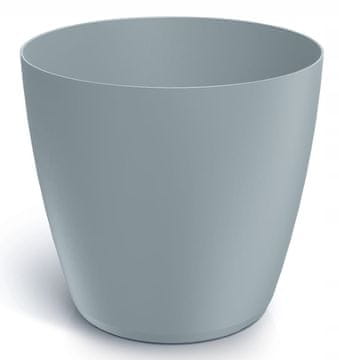 Prosperplast Svijetlosiva mat plastična saksija za cvijeće 19,8x18,2 cm s glatkim poklopcem za cvijeće Mate