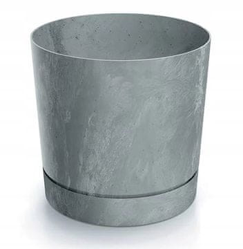 Prosperplast Siva saksija za cvijeće s efektom betona 12,8x12,8 cm plastična elegantna Tubo