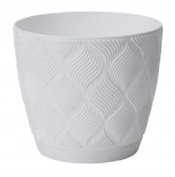 Form-Plastic Bijela plastična saksija za cvijeće 11,8x12,8 cm s tanjurićem Flow Petit