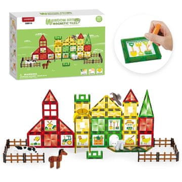 Magnetic Tiles Magnetni set za gradnju Window Art Farm 80 komada - Magnetne pločice