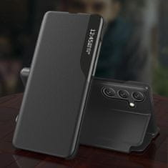 MG Eco Leather View preklopna maska za Samsung Galaxy S25, crno