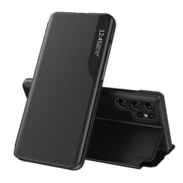 MG Eco Leather View preklopna maska za Samsung Galaxy S25 Ultra, crno